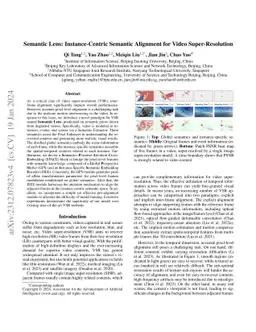 Semantic Lens: Instance-Centric Semantic Alignment for Video
  Super-Resolution
