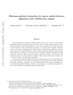 Minimax-optimal estimation for sparse multi-reference alignment with
  collision-free signals