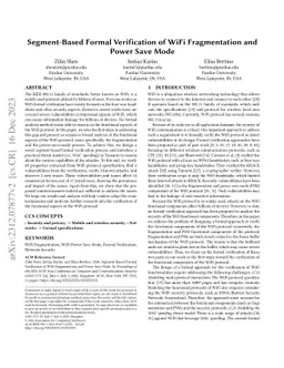 Segment-Based Formal Verification of WiFi Fragmentation and Power Save
  Mode