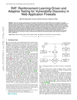 RAT: Reinforcement-Learning-Driven and Adaptive Testing for
  Vulnerability Discovery in Web Application Firewalls