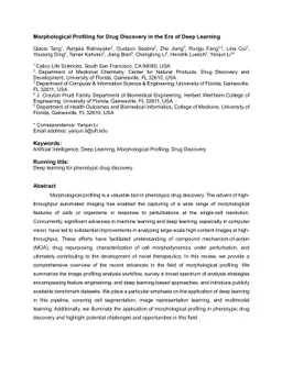 Morphological Profiling for Drug Discovery in the Era of Deep Learning