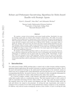 Robust and Performance Incentivizing Algorithms for Multi-Armed Bandits with Strategic Agents