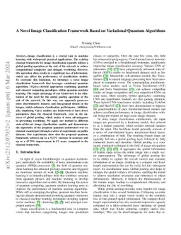A Novel Image Classification Framework Based on Variational Quantum
  Algorithms