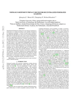 Topology-Dependent Privacy Bound For Decentralized Federated Learning