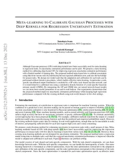 Meta-learning to Calibrate Gaussian Processes with Deep Kernels for
  Regression Uncertainty Estimation