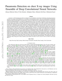 Pneumonia Detection on chest X-ray images Using Ensemble of Deep
  Convolutional Neural Networks