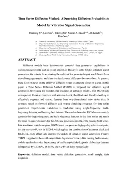 Time Series Diffusion Method: A Denoising Diffusion Probabilistic Model
  for Vibration Signal Generation