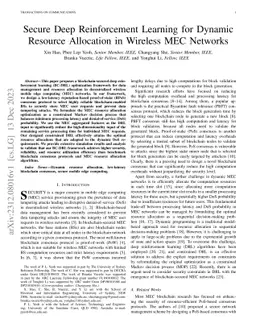 Secure Deep Reinforcement Learning for Dynamic Resource Allocation in
  Wireless MEC Networks