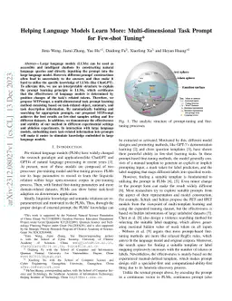 Helping Language Models Learn More: Multi-dimensional Task Prompt for
  Few-shot Tuning