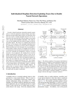 Individualized Deepfake Detection Exploiting Traces Due to Double Neural-Network Operations