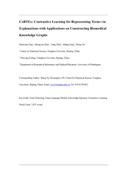 CoRTEx: Contrastive Learning for Representing Terms via Explanations
  with Applications on Constructing Biomedical Knowledge Graphs
