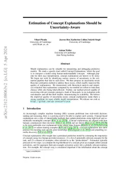 Estimation of Concept Explanations Should be Uncertainty Aware