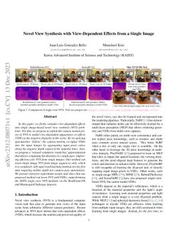 Novel View Synthesis with View-Dependent Effects from a Single Image