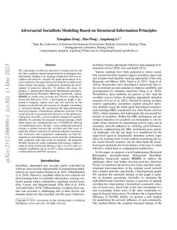 Adversarial Socialbots Modeling Based on Structural Information
  Principles