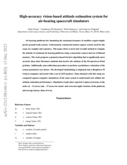 High-accuracy Vision-Based Attitude Estimation System for Air-Bearing
  Spacecraft Simulators