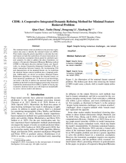 CIDR: A Cooperative Integrated Dynamic Refining Method for Minimal
  Feature Removal Problem