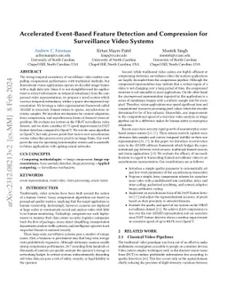 Accelerated Event-Based Feature Detection and Compression for
  Surveillance Video Systems