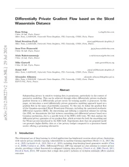 Differentially Private Gradient Flow based on the Sliced Wasserstein Distance