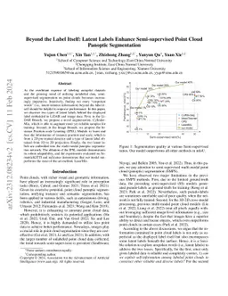 Beyond the Label Itself: Latent Labels Enhance Semi-supervised Point
  Cloud Panoptic Segmentation
