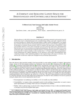 A Compact and Semantic Latent Space for Disentangled and Controllable
  Image Editing