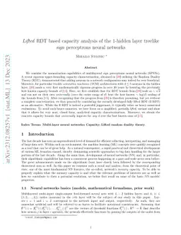 \emph{Lifted} RDT based capacity analysis of the 1-hidden layer treelike
  \emph{sign} perceptrons neural networks