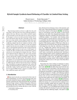 Hybrid Sample Synthesis-based Debiasing of Classifier in Limited Data
  Setting