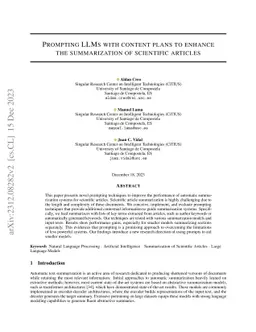 Prompting LLMs with content plans to enhance the summarization of
  scientific articles