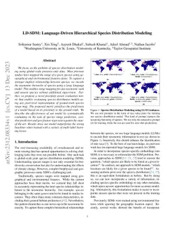 LD-SDM: Language-Driven Hierarchical Species Distribution Modeling