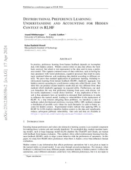 Distributional Preference Learning: Understanding and Accounting for
  Hidden Context in RLHF