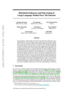 Distributed Inference and Fine-tuning of Large Language Models Over The
  Internet