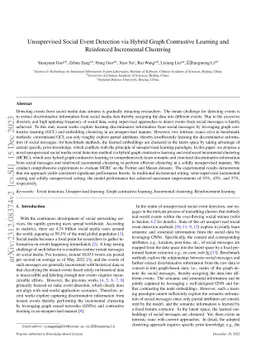 Unsupervised Social Event Detection via Hybrid Graph Contrastive
  Learning and Reinforced Incremental Clustering