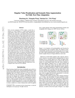 Singular Value Penalization and Semantic Data Augmentation for Fully
  Test-Time Adaptation