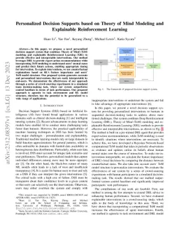 Personalized Decision Supports based on Theory of Mind Modeling and
  Explainable Reinforcement Learning