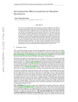 Accelerating Meta-Learning by Sharing Gradients