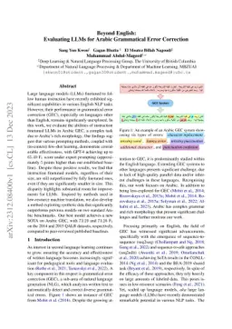 Beyond English: Evaluating LLMs for Arabic Grammatical Error Correction