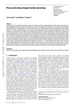 Pose and shear-based tactile servoing