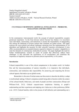 Culturally Responsive Artificial Intelligence -- Problems, Challenges
  and Solutions