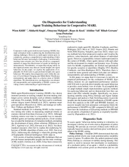 On Diagnostics for Understanding Agent Training Behaviour in Cooperative
  MARL