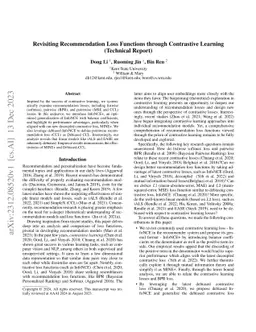 Revisiting Recommendation Loss Functions through Contrastive Learning
  (Technical Report)