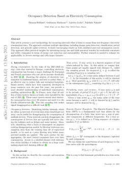 Occupancy Detection Based on Electricity Consumption