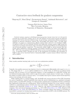 Contractive error feedback for gradient compression