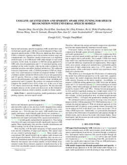USM-Lite: Quantization and Sparsity Aware Fine-tuning for Speech
  Recognition with Universal Speech Models