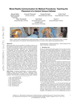 Mixed Reality Communication for Medical Procedures: Teaching the
  Placement of a Central Venous Catheter