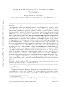 Graph Network Surrogate Model for Subsurface Flow Optimization