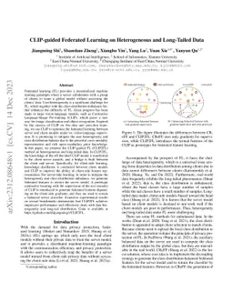 CLIP-guided Federated Learning on Heterogeneous and Long-Tailed Data