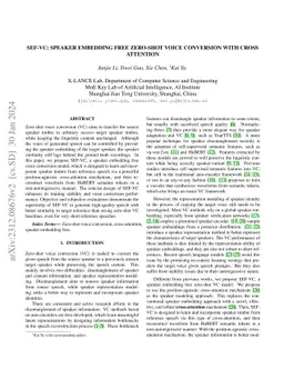 SEF-VC: Speaker Embedding Free Zero-Shot Voice Conversion with Cross
  Attention