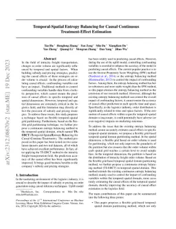 Temporal-Spatial Entropy Balancing for Causal Continuous
  Treatment-Effect Estimation