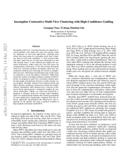 Incomplete Contrastive Multi-View Clustering with High-Confidence
  Guiding