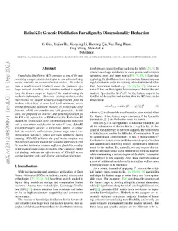 RdimKD: Generic Distillation Paradigm by Dimensionality Reduction
