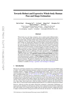 Towards Robust and Expressive Whole-body Human Pose and Shape Estimation